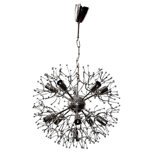 Chrome Sputnik Lamp from Gaetano Sciolari, 1960s For Sale