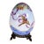 1990s Vintage Hand-Painted Easter Egg Birds & Ribbon Decoration on Golden Metal Base For Sale