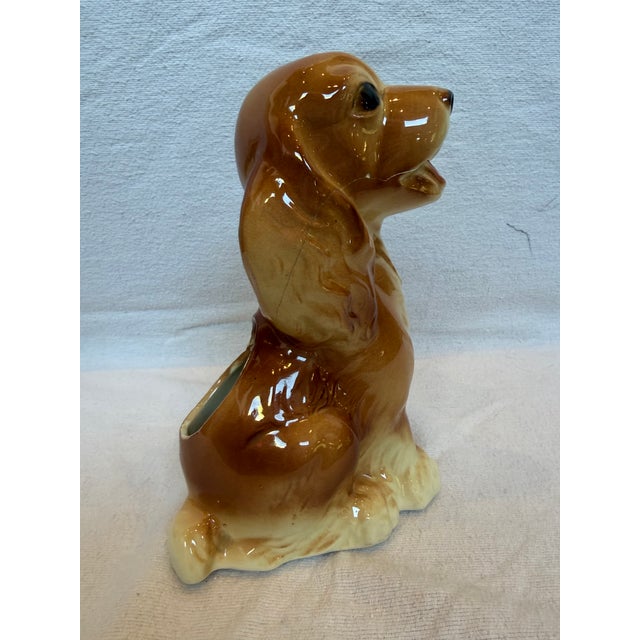 Ceramic 1940s Porcelain Cocher Spaniel Planter For Sale - Image 7 of 11