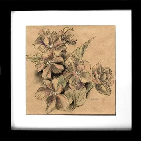 2010s Kathleen Ney Floral I on Kraft Paper Drawing For Sale - Image 5 of 7