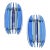 Italian Glass & Chrome Sconces by Veca Blue & Clear Mid-Century Modern - Pair For Sale
