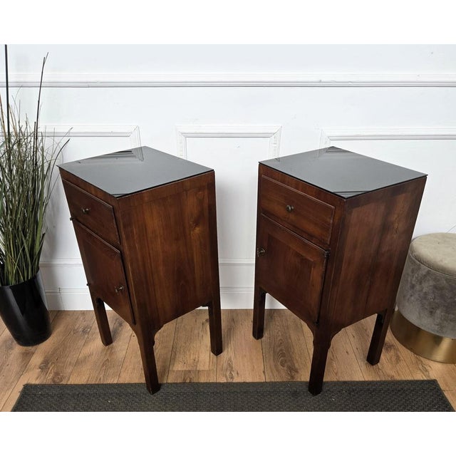 Italian Rustic Country Nightstands, 1950s, Set of 2 For Sale - Image 9 of 10
