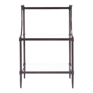 Peninsula Mirrored & Metal Side Table, Bronze For Sale