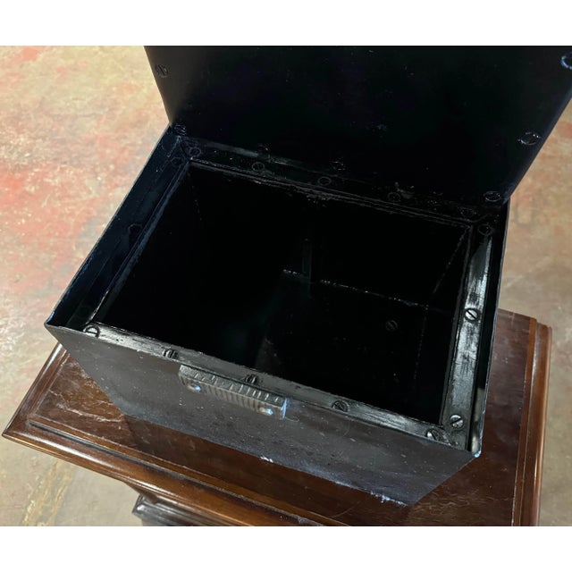 19th Century French Gothic Cast Iron Strongbox Safe With Key For Sale In Dallas - Image 6 of 7