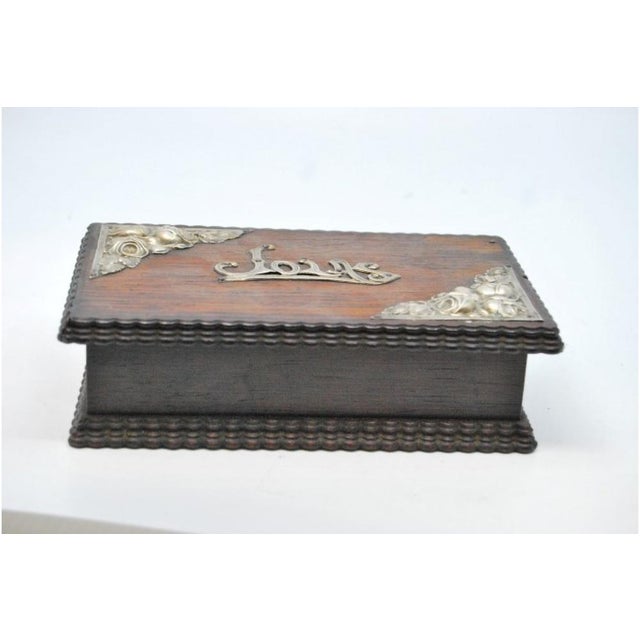Wooden Jewelry Box with Silver Applications For Sale - Image 5 of 8
