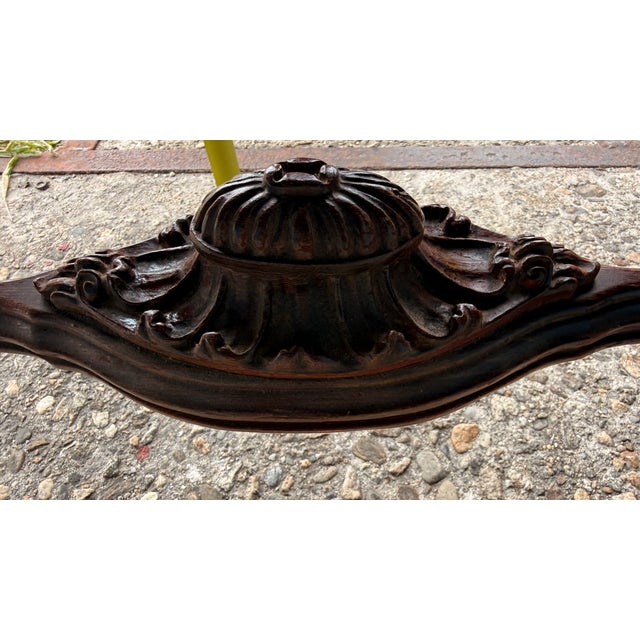 Antique Louis XV Revival Carved Mahogany Desk With Mirrored Top For Sale - Image 11 of 17