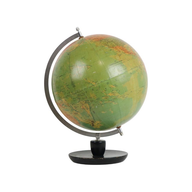 1970s Vintage Political Globe with Oak Base by Hermann Haack, 1970s For Sale - Image 5 of 11