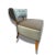 Traditional Blue & Brown Custom Upholstered Side Chair For Sale - Image 3 of 4