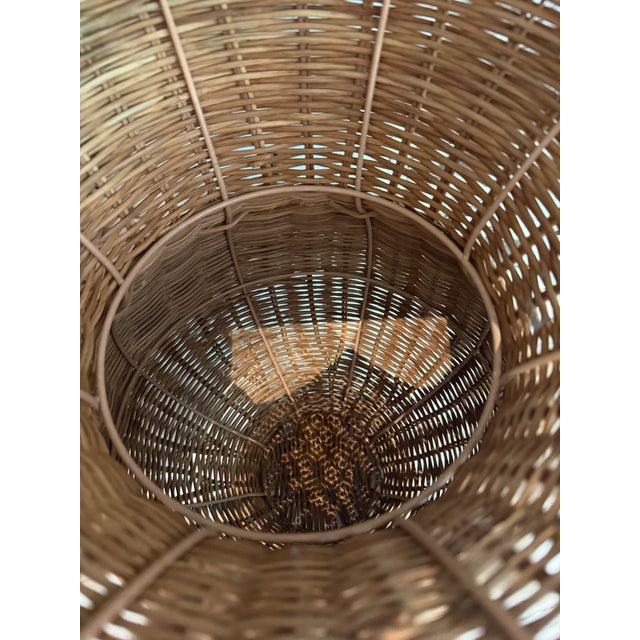 Rattan Jar Shaped Pedestals, Pair For Sale In Miami - Image 6 of 6