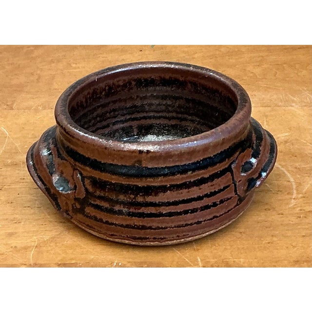 Vintage Striped Ceramic Pottery Bowl For Sale - Image 10 of 11
