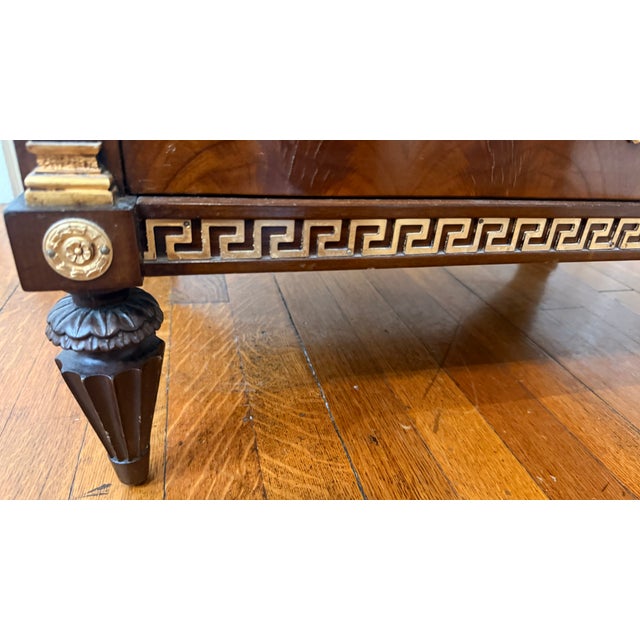 Late 20th Century Pair of Colombo Mobili Italian Empire Plume Walnut & Pink Marble Nightstands For Sale - Image 15 of 18
