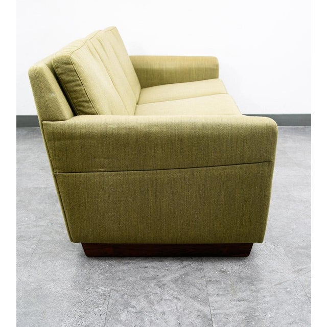 1960s Mid Century Danish Modern Sofa Couch Rosewood Green Wood Vintage Denmark 3 Seat For Sale - Image 5 of 12