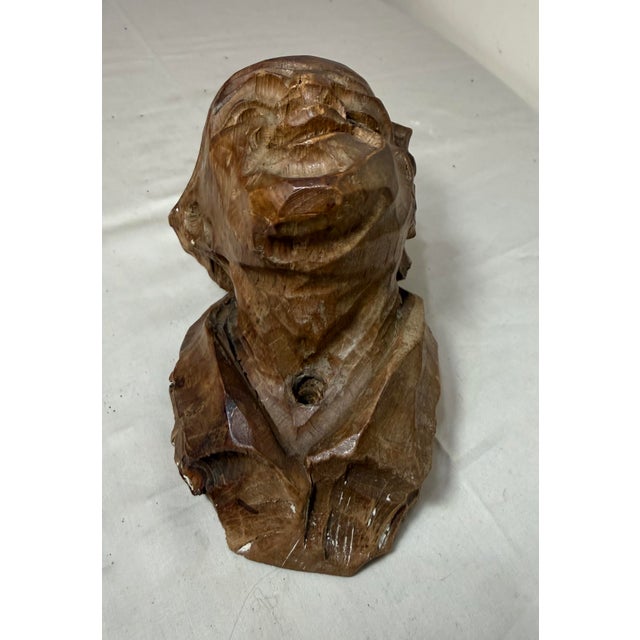 Antique Hand Carved 19th Century Victorian Old Man Folk Art Wall Bust Sculpture For Sale - Image 4 of 9