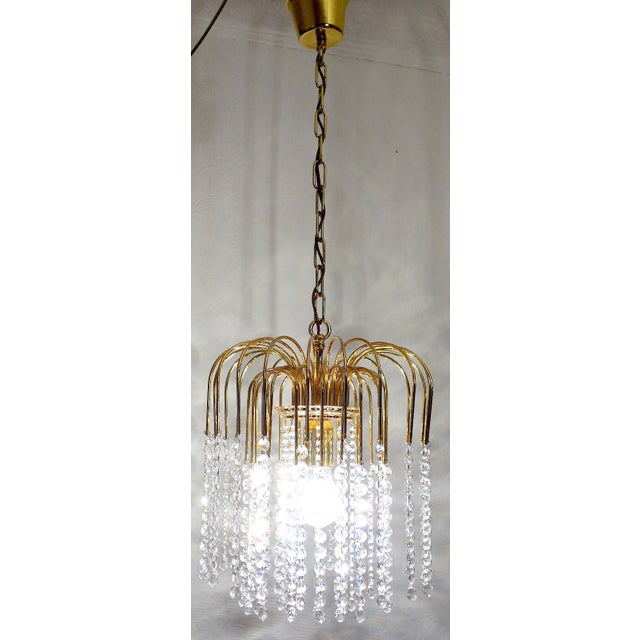 Brass and Lead Crystal Chandelier from Joska Bodenmais, 1970s For Sale - Image 4 of 11