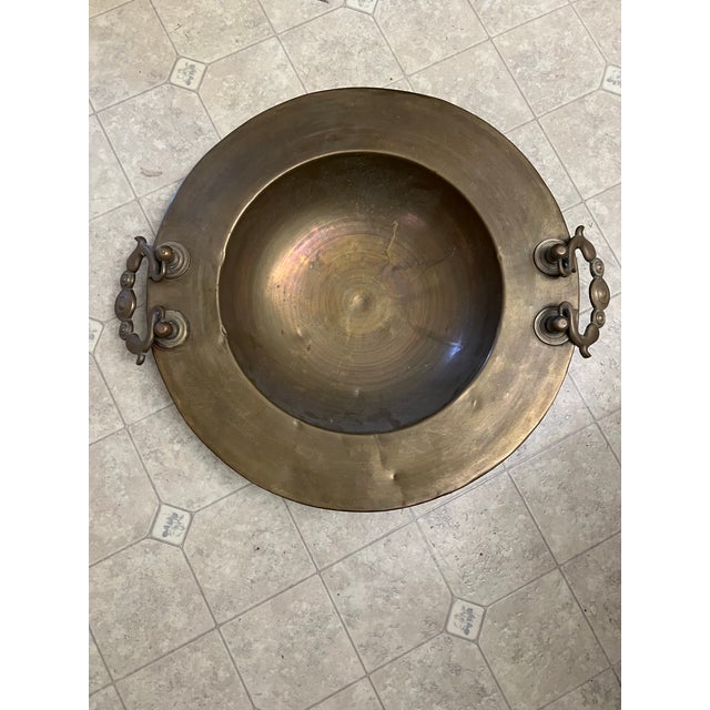 Vintage Large Brass Turkish Bowl With Stand For Sale - Image 4 of 8