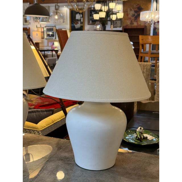 Raw Ceramic Jug Style Table Lamps, Pair For Sale In San Francisco - Image 6 of 12
