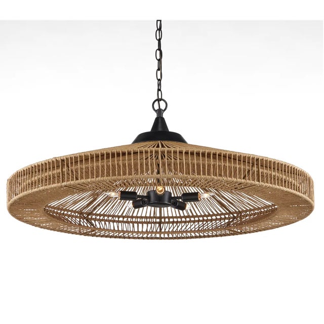 The Maldives Chandelier is made of wrought iron in a mix of satin black and khaki finishes to make this fixture a shoe-in...
