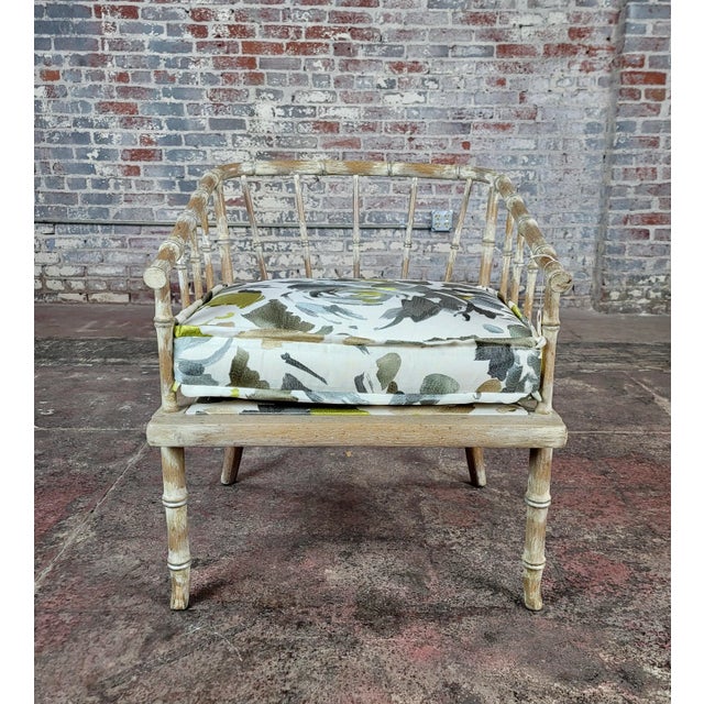 Gina Berschneider Faux Bamboo Tub Arm Chair For Sale In Los Angeles - Image 6 of 10