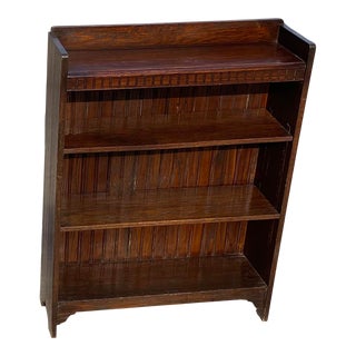 Vintage English Oak Bookcase With Three Shelves For Sale