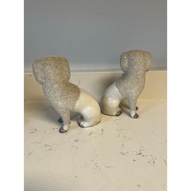 Late 19th Century Late 19th Century Pair of Staffordshire Pottery Poodle Dog Figures For Sale - Image 5 of 10
