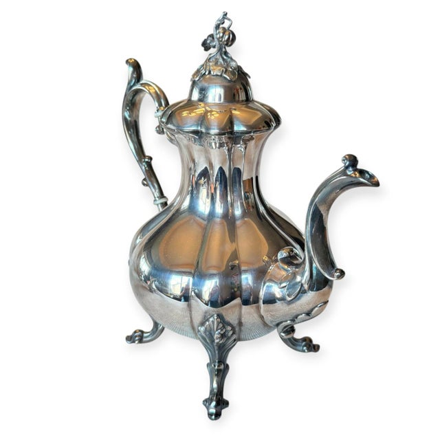 Early 20th Century Early 20th Century Reed & Barton Winthrop Tea Set Silver Plate 3 Pieces For Sale - Image 5 of 13