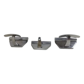 Vintage Chrome Metal Hangers, 1960s, Set of 3 For Sale