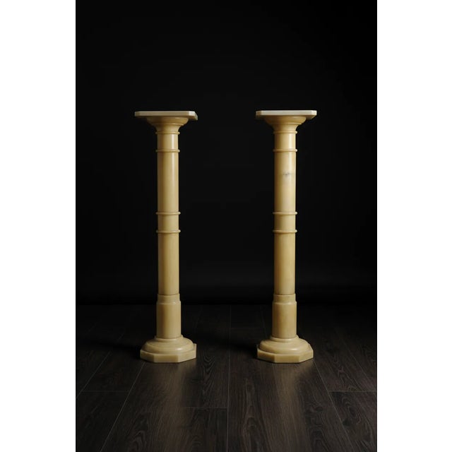 Ivory Onyx Columns, 1960s, Set of 2 For Sale - Image 8 of 12