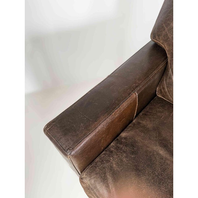 Crate and Barrel Leather Sleeper Sofa For Sale In Providence - Image 6 of 12
