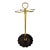 Vintage Brass & Cast Iron Fireplace Tool Stand With Scalloped Ash Tray For Sale