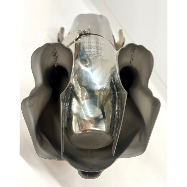 Pottery Barn Bulldog Cocktail Shaker and Bulldog Wine Stoppers (Stainless Steel) – Sculptural Bar Cart Statement Piece - 3pcs For Sale In Detroit - Image 6 of 12