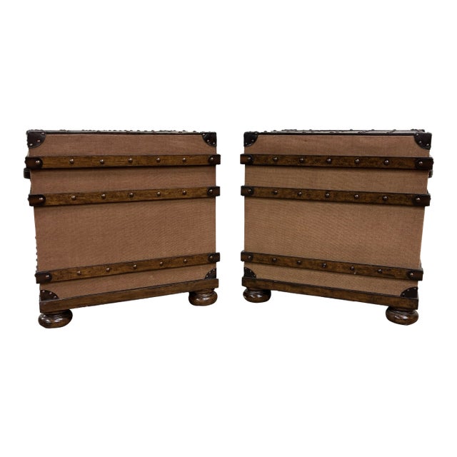 Lexington Home Furnishings Steamer Trunks Boxes Nightstands Side Tables - Pair For Sale