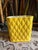 Vintage Mid Century Yellow Porcelain Wastebasket For Sale - Image 4 of 5