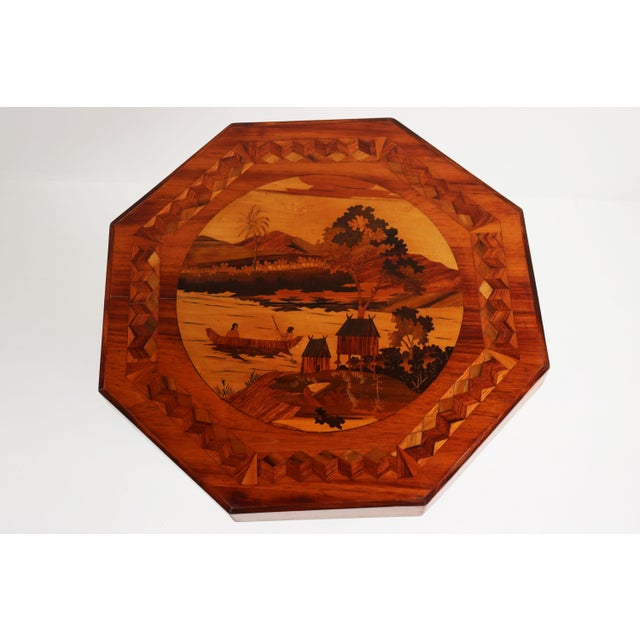 Vintage French Art Deco Octagonal Side Table, 1925 For Sale - Image 3 of 10