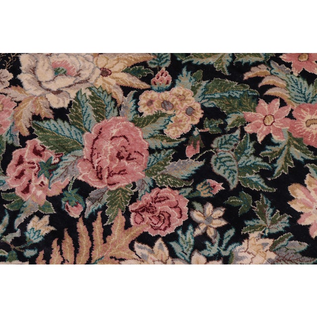 Shabby Chic Square 1990's Pak-Persian Black/Black Wool Rug - 8'2'' X 8'3'' For Sale - Image 4 of 9