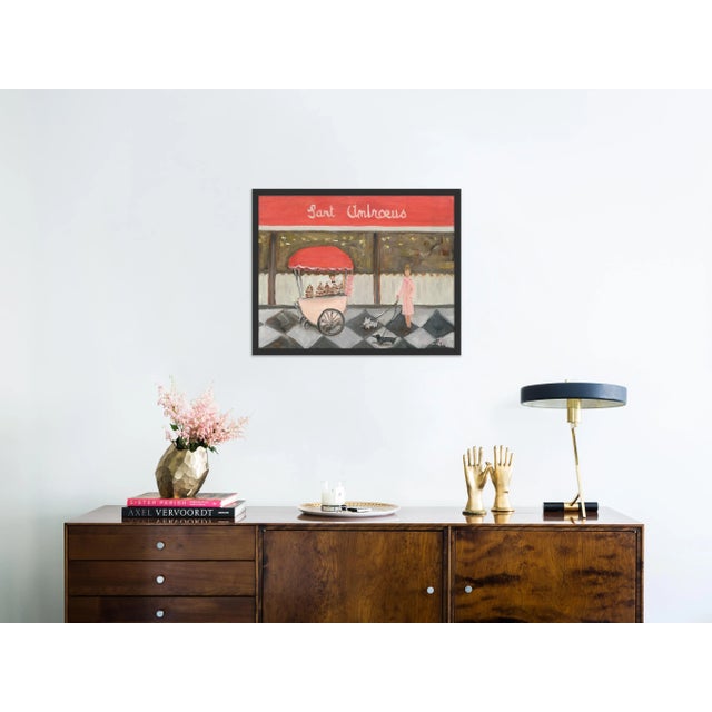 Contemporary Sant Ambroeus by Alice Ford in Black Frame, Small Art Print For Sale - Image 3 of 4