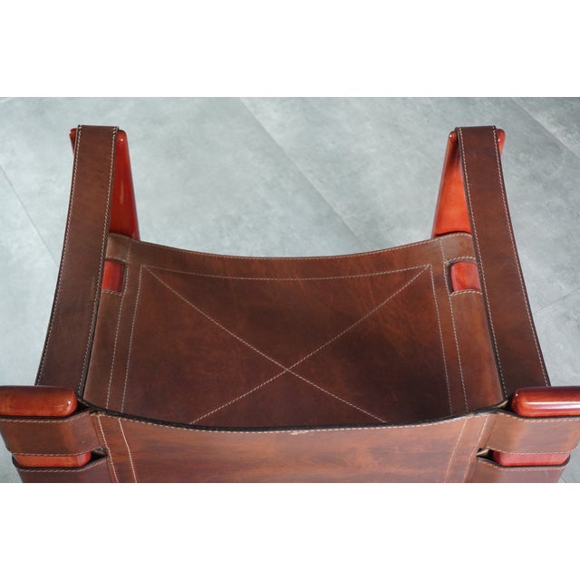 Bardella Chair in Wood and Leather by Umberto Brandigi for Poltronova, 1967 For Sale - Image 9 of 11