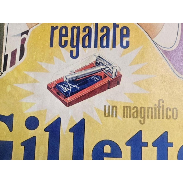 Art Deco Advertising Poster Gillette, USA, 1930s For Sale - Image 4 of 8