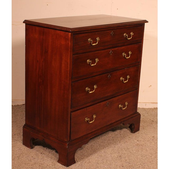 Wood Small Mahogany Chest of Drawers, 18th Century For Sale - Image 7 of 12