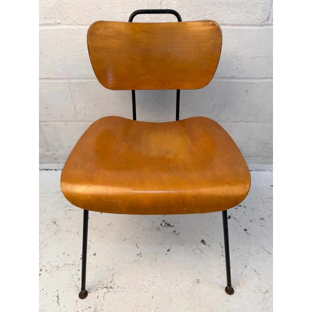 Mid 20th Century Set of Six Vintage Molded Plywood and Metal Chairs For Sale - Image 5 of 14