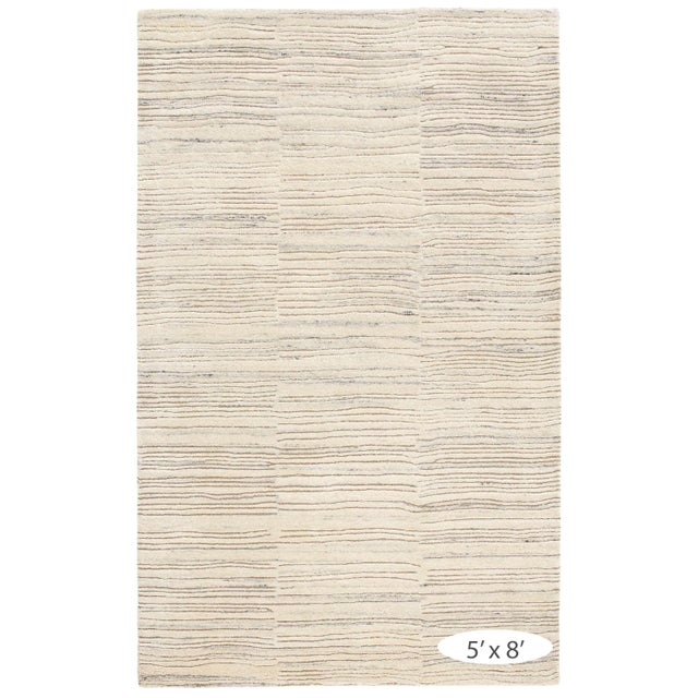 Dash & Albert Marie Flanigan for Dash & Albert Avery Oatmeal Tufted Wool Rug, 4' x 6' For Sale - Image 4 of 5