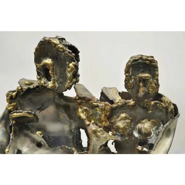 Brutalist Late 20th Century Vintage Brutalist Mid Century Steel Metal Family Table Sculpture Signed Hardy For Sale - Image 3 of 12