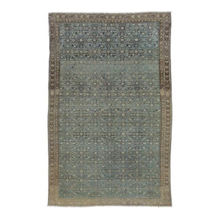 Antique Persian Malayer Runner in Blue and Beige With Floral Pattern - Rug & Kilim For Sale