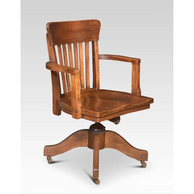 Oak Revolving Desk Chair, 1890s For Sale - Image 6 of 6