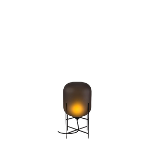 Oda Small in Smoky Grey Acetato and Black Table Lamp by Sebastian Herkner for Pulpo