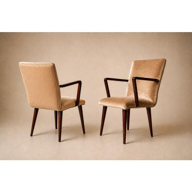 Set of 12 Brazilian Rosewood and Mohair Dining Chairs, Including Two Head Chairs, 1960s For Sale - Image 4 of 18