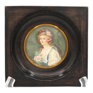 Circa 1890s Italian Grand Tour Souvenir Miniature Portrait For Sale