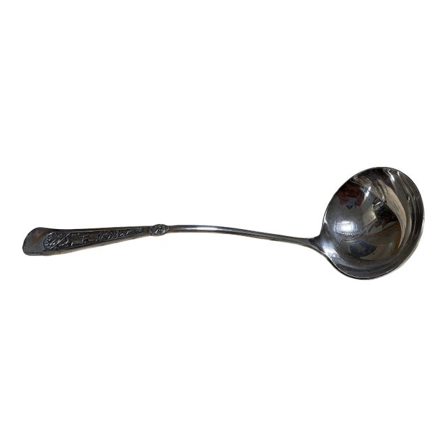 Silver Plated Ladle With Intricate Handle Design by Rogers Brothers For Sale