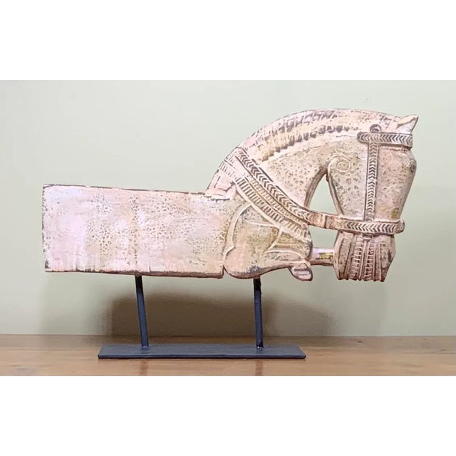 Mid-Century Modern 1960s Architectural Hand Carved Wood Horse For Sale - Image 3 of 13