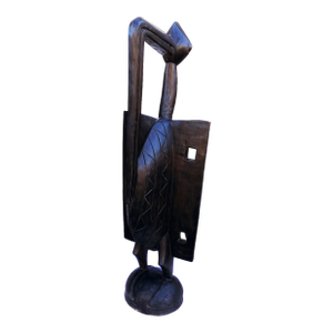 Vintage Huge Wood Sculpture of Senufo Bird Statue Cote d'Ivoire 71.5" H
