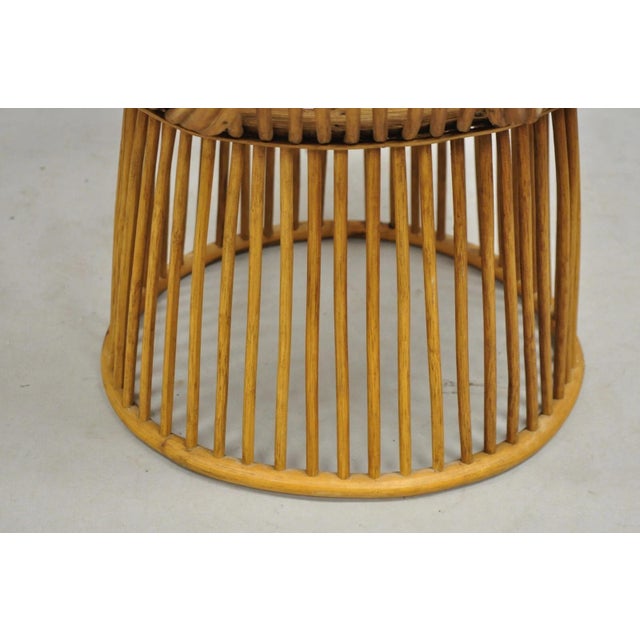 Mid 20th Century Vintage Mid Century Modern Woven Wicker Franco Albini Style Rattan Plant Stand For Sale - Image 5 of 11